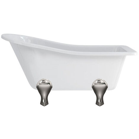 Baignoire îlot BUCKINGHAM Burlington 1500 x 740 x 780 mm avec 4 pieds arqués chromés - Aquatop