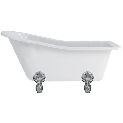 Baignoire îlot BUCKINGHAM Burlington 1500 x 740 x 780 mm avec 4 pieds griffés chromés - Aquatop