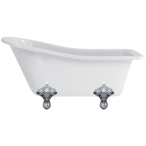 Baignoire îlot BUCKINGHAM Burlington 1500 x 740 x 780 mm avec 4 pieds traditionnels chromés - Aquatop