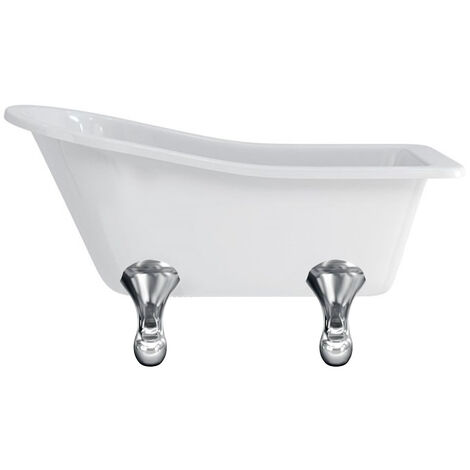 Baignoire îlot BUCKINGHAM Burlington 1500 x 740 x7 80 mm avec 4 pieds standards chromés - Aquatop