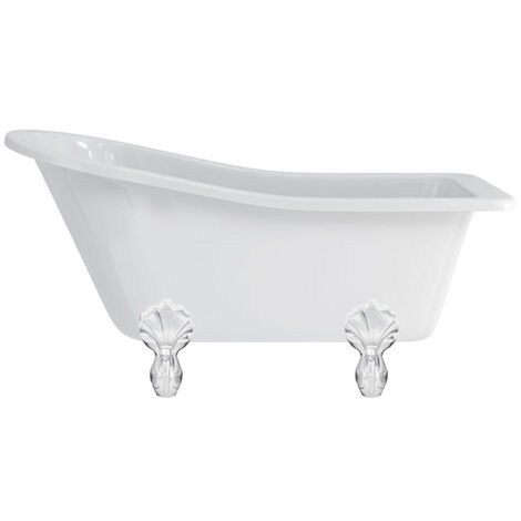 Baignoire îlot BUCKINGHAM Burlington 1500x740x780 mm avec 4 pieds griffés blanc - Aquatop