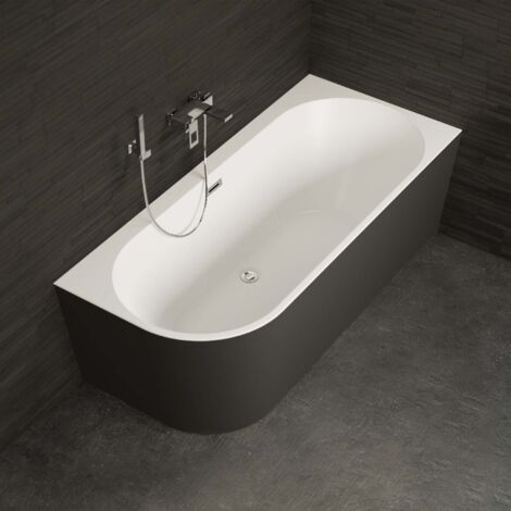 Baignoire Ilot Capri 170 droite noire 170 x76 x58 cm, by SPALINA