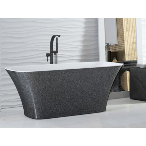 Baignoire îlot chrome Glam avec bonde chrome ASSOS 160x70