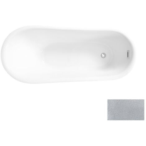 Baignoire îlot chrome glam avec bonde chrome CALIMA 170x74