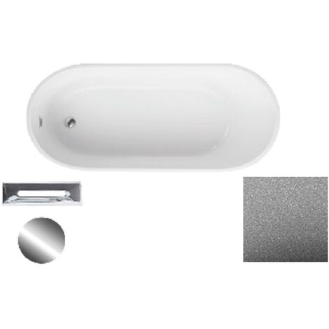 Baignoire îlot chrome glam avec bonde chrome MELODY 150x80