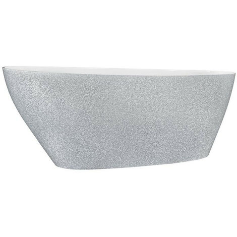 Baignoire îlot chrome Glam avec bonde graphite GOYA A-LINE 170x80