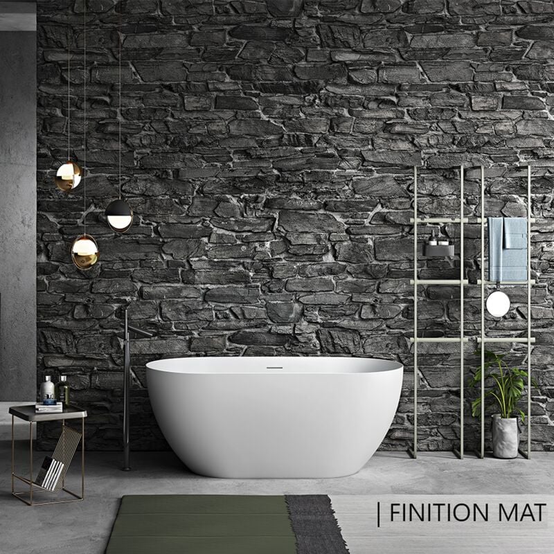 Stano. - Baignoire îlot design ovale lisbon blanche 160 cm Mat