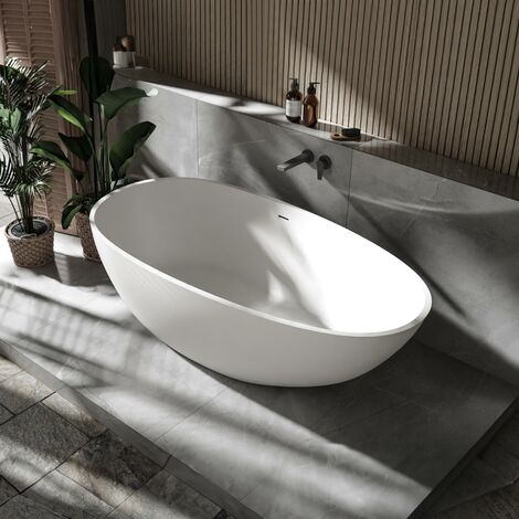 Baignoire îlot en pierre solide VELA - dimensions et couleur en option