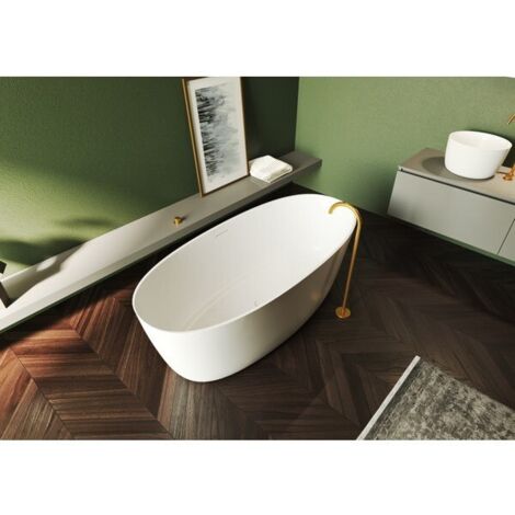 Baignoire îlot en solid surface RIHO OVAL 175x80x56,5 cm