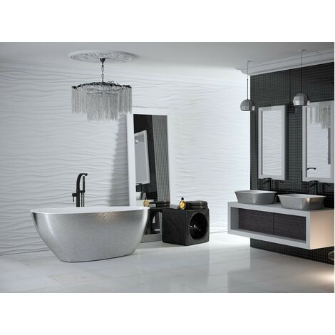 Baignoire îlot  Glam chrome avec bonde chrome GOYA  160x70