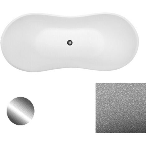 Baignoire îlot glam chrome avec bonde chrome VIYA 160x70