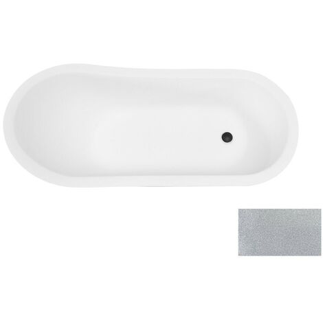 Baignoire îlot Glam chrome sur pieds pattes de lion noir mat OLAYA 160x68