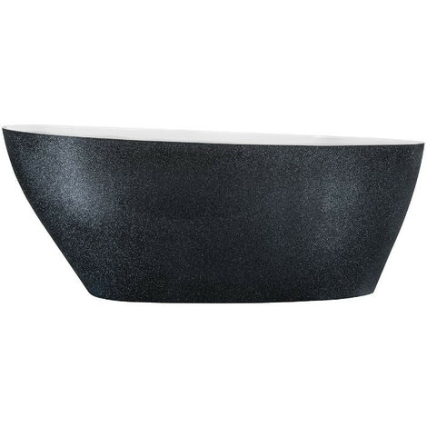 Baignoire îlot  Glam graphite avec bonde graphite GOYA  142x62