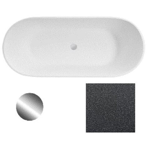 Baignoire îlot  Glam graphite avec bonde graphite MOYA  170x70