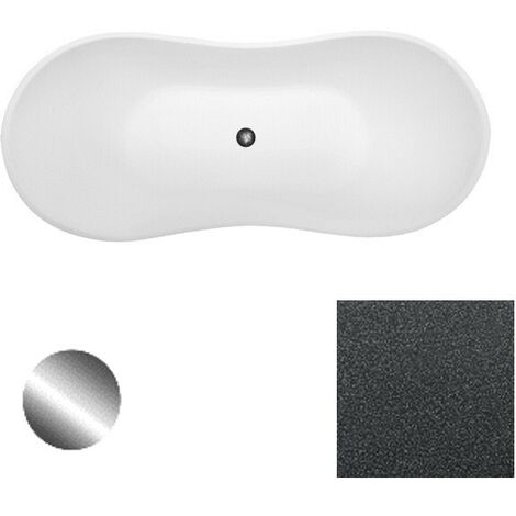 Baignoire îlot glam graphite avec bonde graphite VIYA 160x70