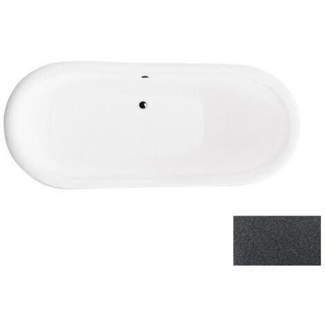 Baignoire îlot glam graphite sur pieds pattes de lion chrome AMELIA 190x77