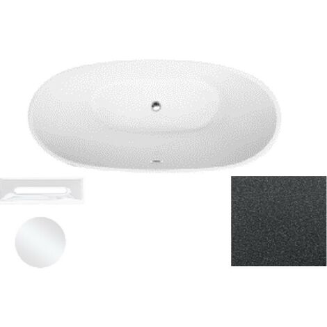 Baignoire îlot graphite Glam avec bonde blanc Ayla 170x80