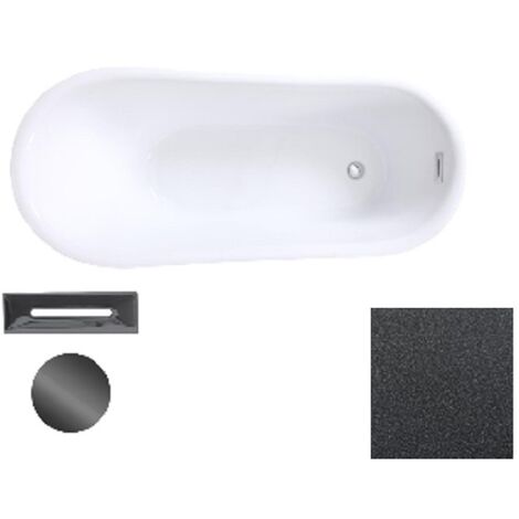 Baignoire îlot graphite glam avec bonde graphite CALIMA 170x74
