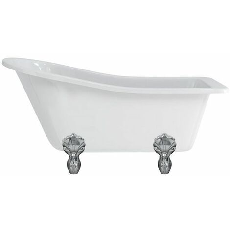 Baignoire îlot HAREWOOD Burlington 1690 x 730 x 770 mm avec 4 pieds griffés chromés - Aquatop