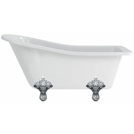 Baignoire îlot HAREWOOD Burlington 1690 x 730 x 770 mm avec 4 pieds traditionnels chromés - Aquatop