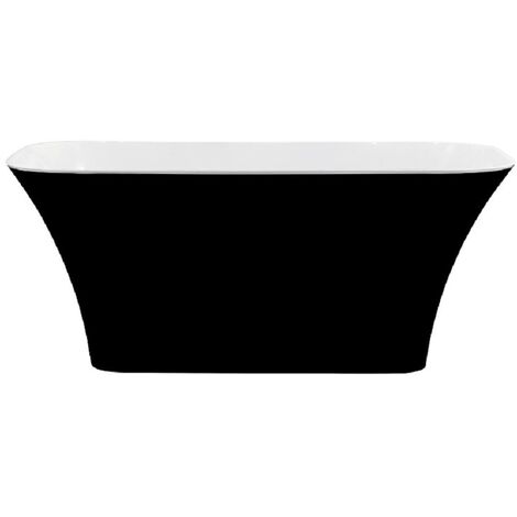 Baignoire îlot noir mat avec bonde graphite ASSOS S-LINE 160x70