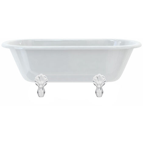 Baignoire îlot WINDSOR Burlington 1500 x 750 x 630 mm avec 4 pieds griffés blanc - Aquatop