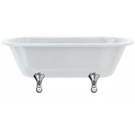 Baignoire îlot WINDSOR Burlington 1500 x 750 x 630 mm avec 4 pieds standards chromés - Aquatop