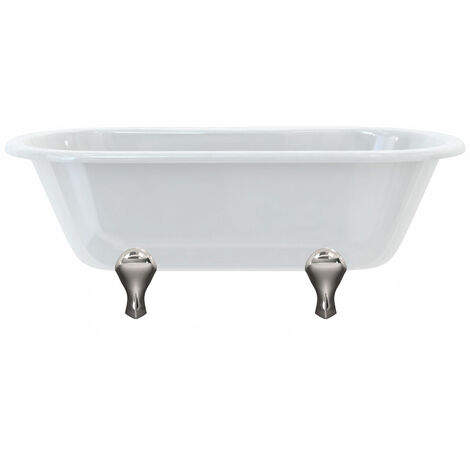 Baignoire îlot WINDSOR Burlington 1700 x 750 x 630 mm avec 4 pieds arqués chromés - Aquatop