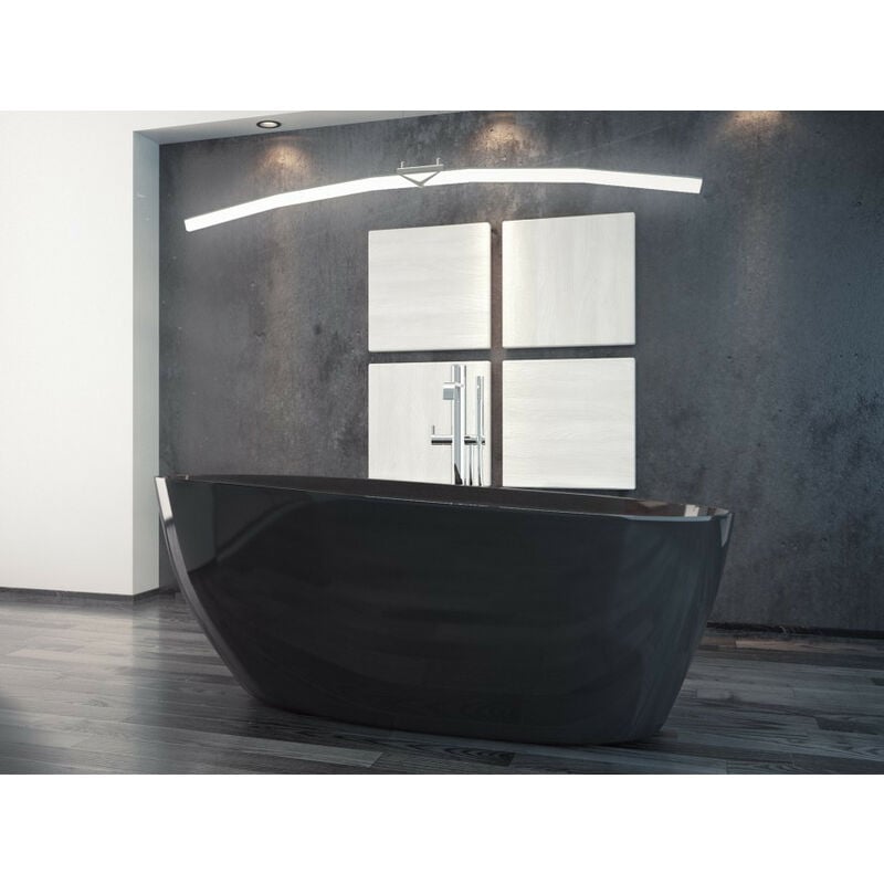 Azura Home Design - Baignoire îlot goya noir 142x62 cm/160x70 cm - Dimensions: 160 x 70 cm