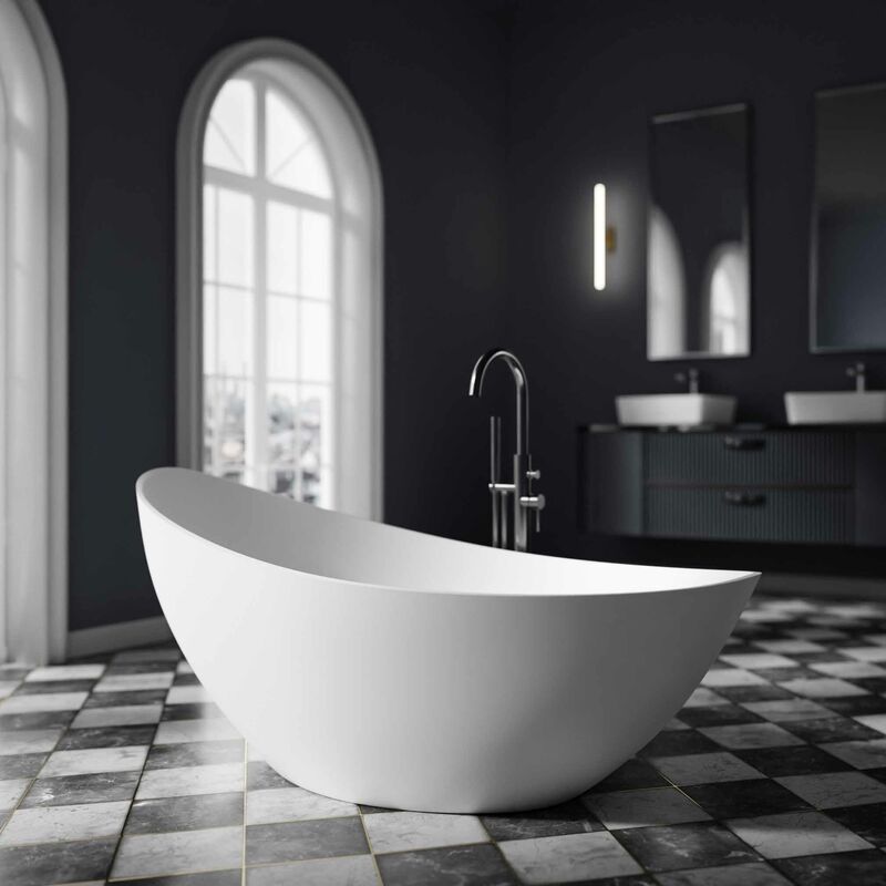 Baignoire îlot vice 2.0 en acrylique sanitaire - 183,5 x 78,5 x 76,9 cm - couleur sélectionnable - robinetterie en option Avec raccord standard