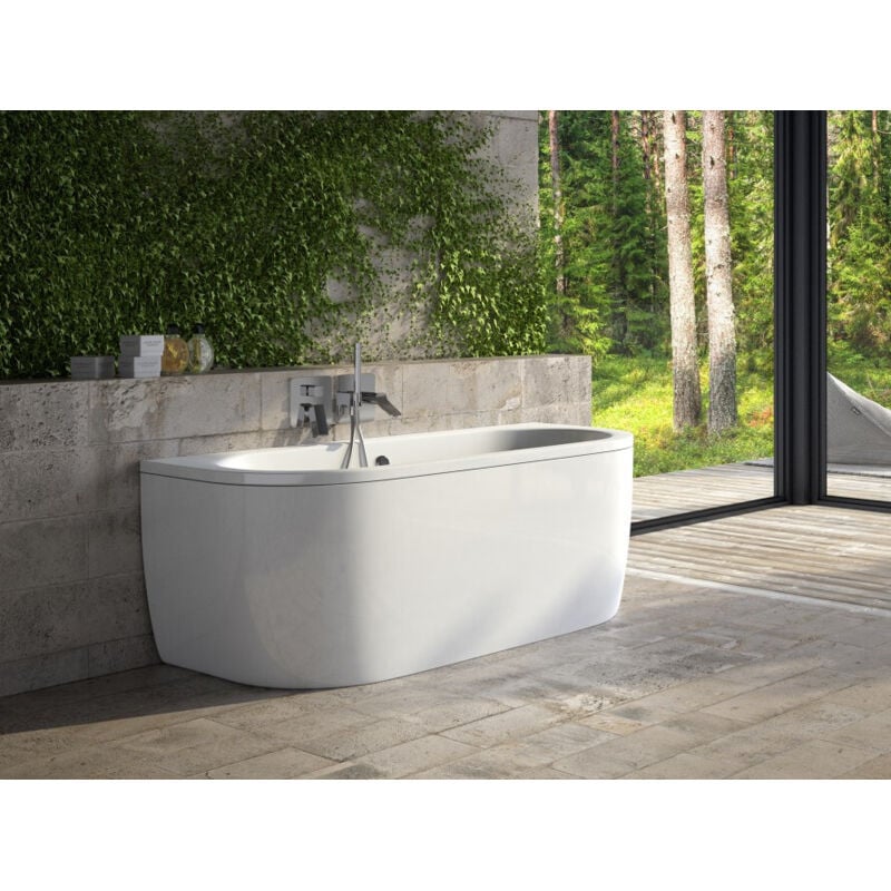 Baignoire semi-îlot blanc vista 150x75