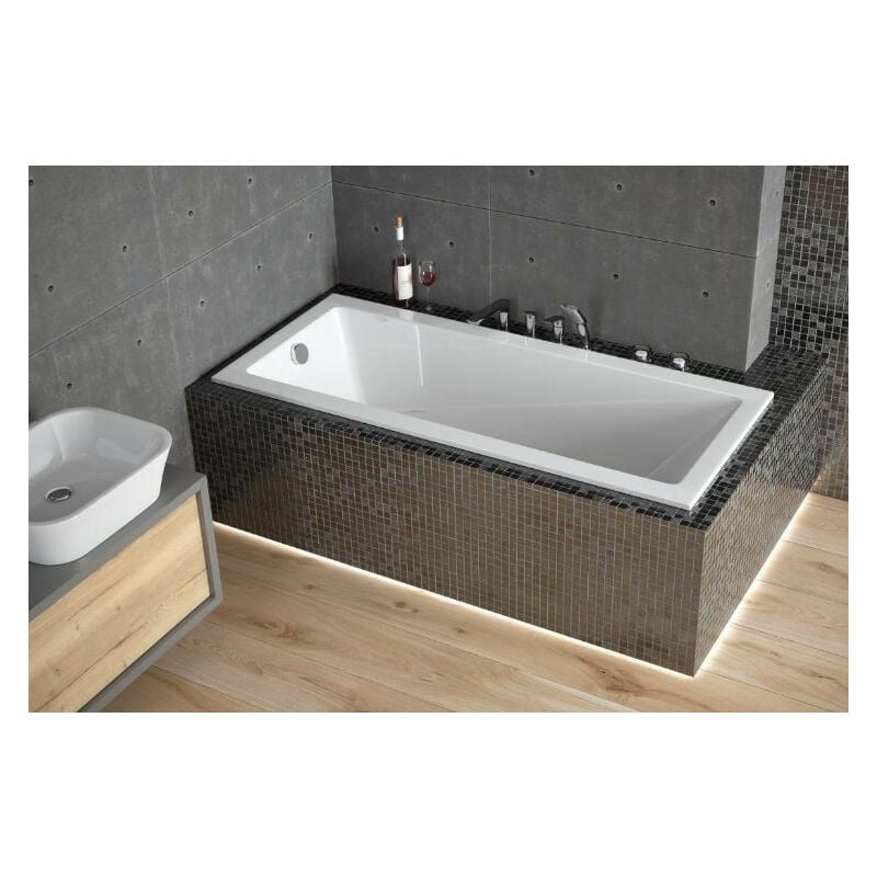 Azura Home Design - Baignoire modern Ultra-Slim 140/150/160/170/180 cm - 160cm