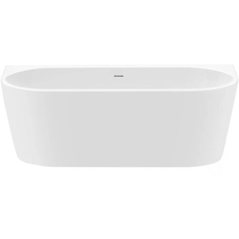 Baignoire Murale Rea Olimpia 150 With Black Plug Cap White