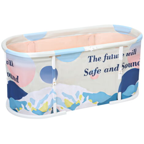 Baignoire pliable - baignoire pour adulte, isolation épaissie et matériau de support épaissi, 120 × 58 × 53 cm, adaptée aux bains chauds et froids, soulageant la fatigue