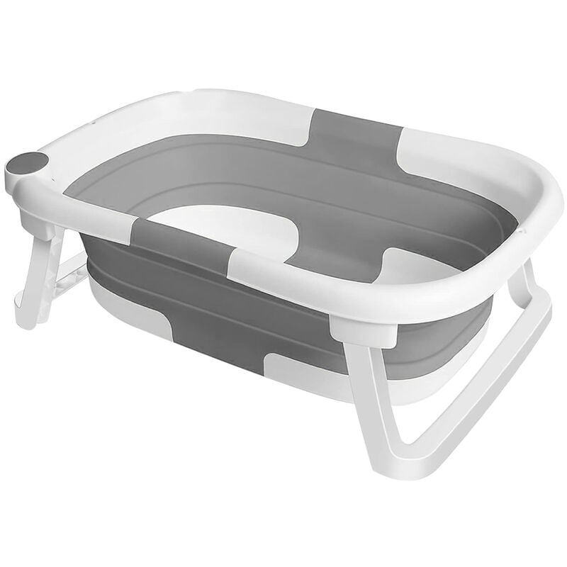 Baignoire Pliable BéBé,Bassin de Douche Portable Haloyo La baignoire pour bébé convient aux nouveau-nés aux tout-petits,63 x 43 x 20 cm,gris - Black
