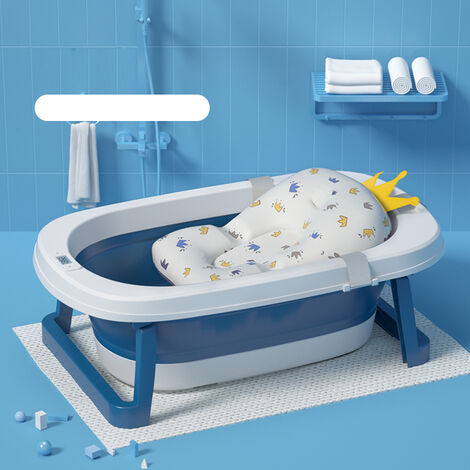 VINTEKY® Baignoire pliable bébé pliante évolutive avec Coussin de bain, Thermomètre