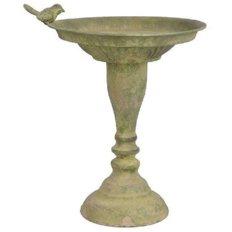 Baignoire pour oiseaux en métal sur pied