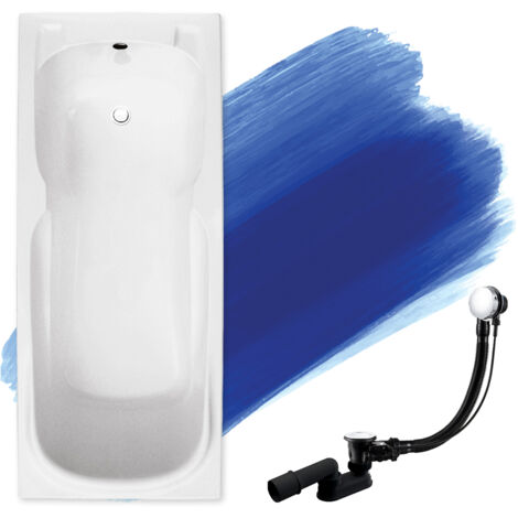 Baignoire Rectangulaire 120x70, Siphon de bain et pieds (support) - Set 3en1 - Fabriqué en UE - BADLAND MAJKA