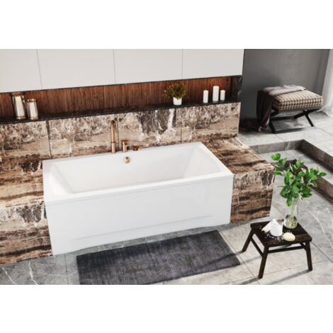 Baignoire Rectangulaire 140x70 avec tablier en acrylique, Siphon de bain et pieds (support) - Set 4en1 - Fabriqué en UE - BADLAND APRI