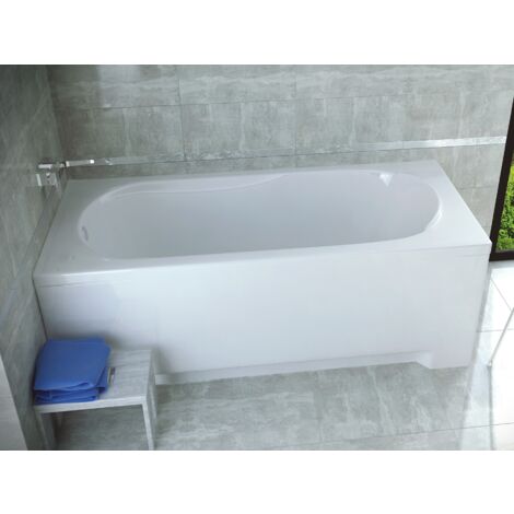 Baignoire Rectangulaire 150x70 avec tablier en acrylique, Siphon de bain et pieds (support) - Set 4en1 - Fabriqué en UE - BADLAND BONA