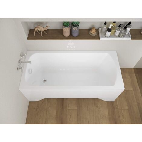 Baignoire Rectangulaire 150x70 avec tablier en acrylique, Siphon de bain et pieds (support) - Set 4en1 - Fabriqué en UE - BADLAND CLASSIC