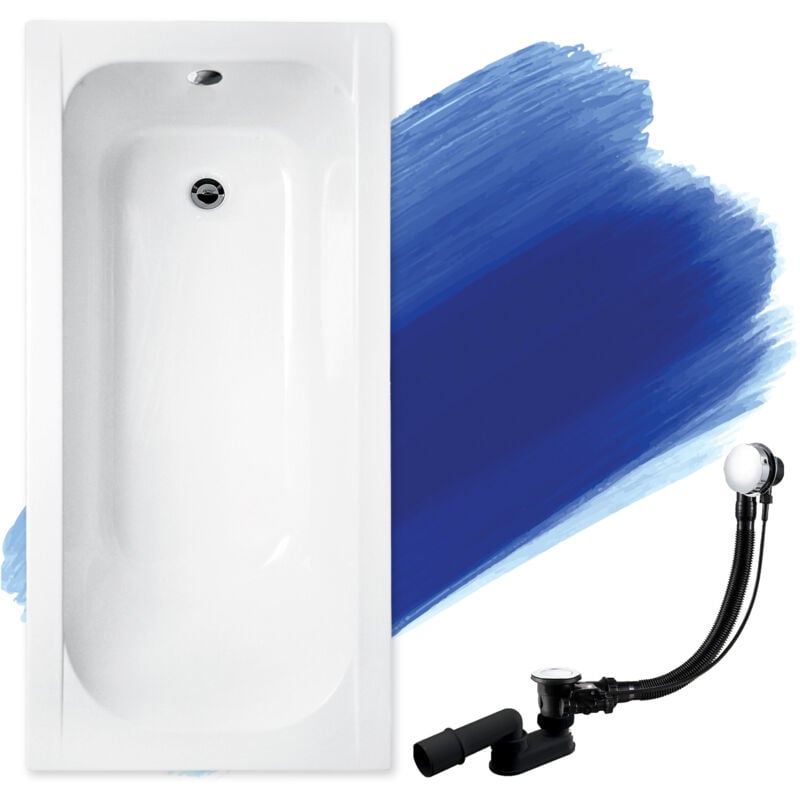 Badland - Baignoire Rectangulaire 150x70, Siphon de bain et pieds (support) - Set 3en1 - Fabriqué en ue continea