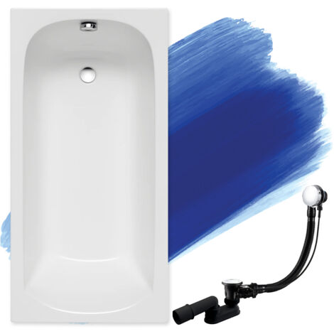 Baignoire Rectangulaire 150x75, Siphon de bain et pieds (support) - Set 3en1 - Fabriqué en UE - BADLAND CLASSIC