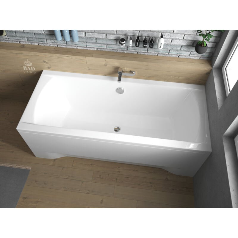 Baignoire Rectangulaire 190x90 avec tablier en acrylique, Siphon de bain et pieds (support) - Set 4en1 - Fabriqué en UE - BADLAND INES