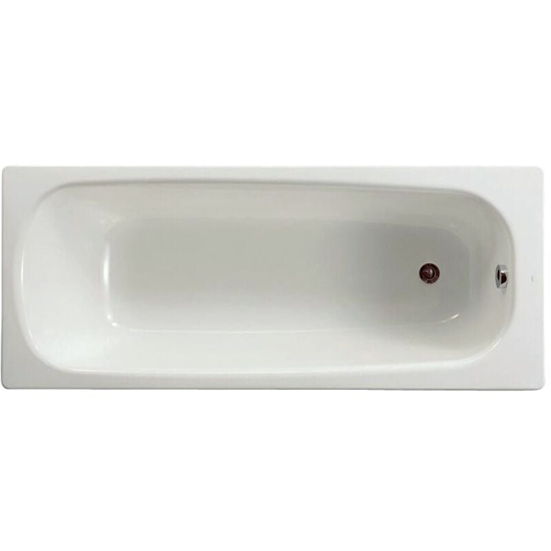 Baignoire rectangulaire avec pieds percée 1 trou Contesa 160x70 blanc