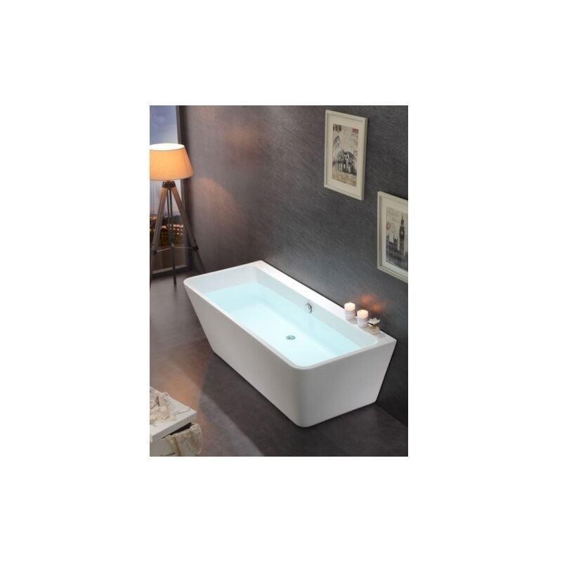 Sanitaire - Baignoire rectangulaire moderne mistral avec rebord mural