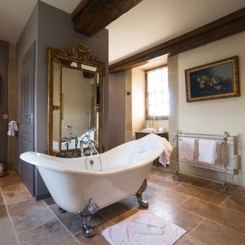 Rogier&mothes - Baignoire sur pieds en fonte kingston Noire 182 cm Pieds blancs