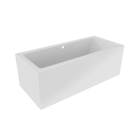 Baignoire RIHO RETHINK CUBIC WALL Plug&Play 180x80 cm-Blanc-Gauche-Blanc-80 --