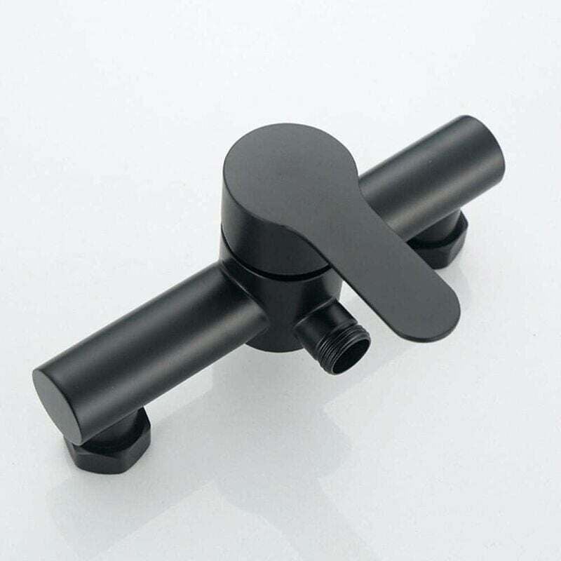 Baignoire Robinet De Douche Noir En Acier Inoxydable Salle De Bains Baignoire Robinet De Douche Pommeau De Douche Fixé Au Mur
