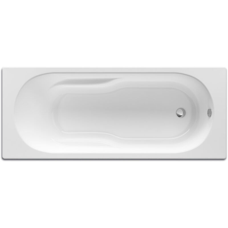 Roca - Baignoire rectangulaire polo 160x70cm avec dossier, accoudoirs, poignées sculptées, à poser, pieds clipsables blanche